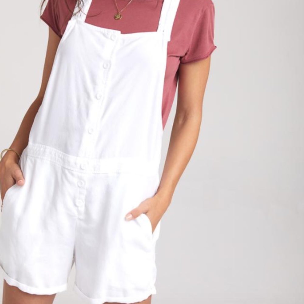 Bella Dahl Button Front Shorterall in White